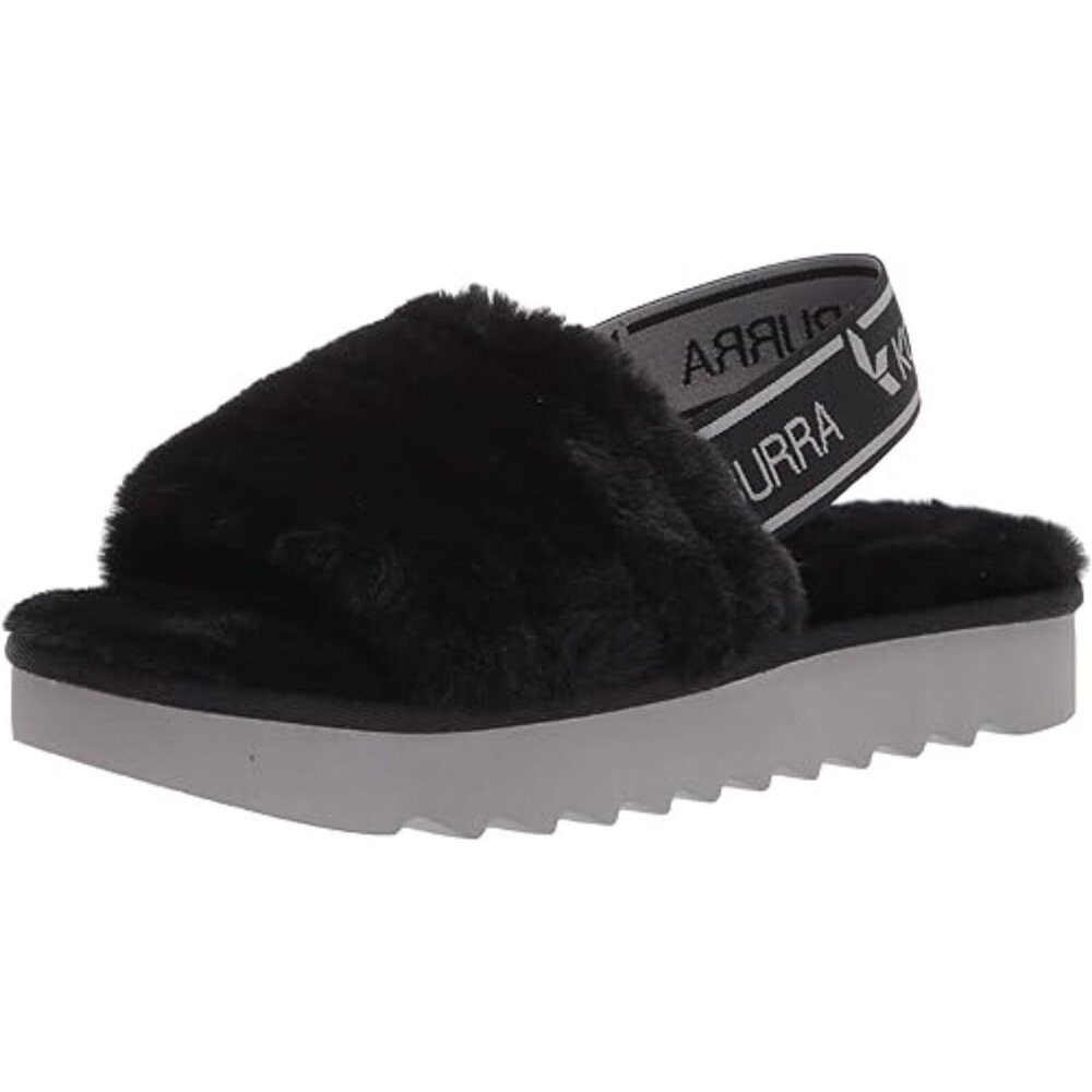 Koolaburra by Ugg Women’s FUZZ'N II Slingback Slide Sandals Black Size:9
